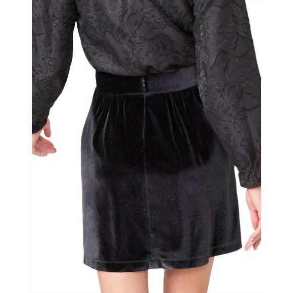 NEW SPARTINA 449 gianna stretch velvet skirt in black - Picture 2 of 2